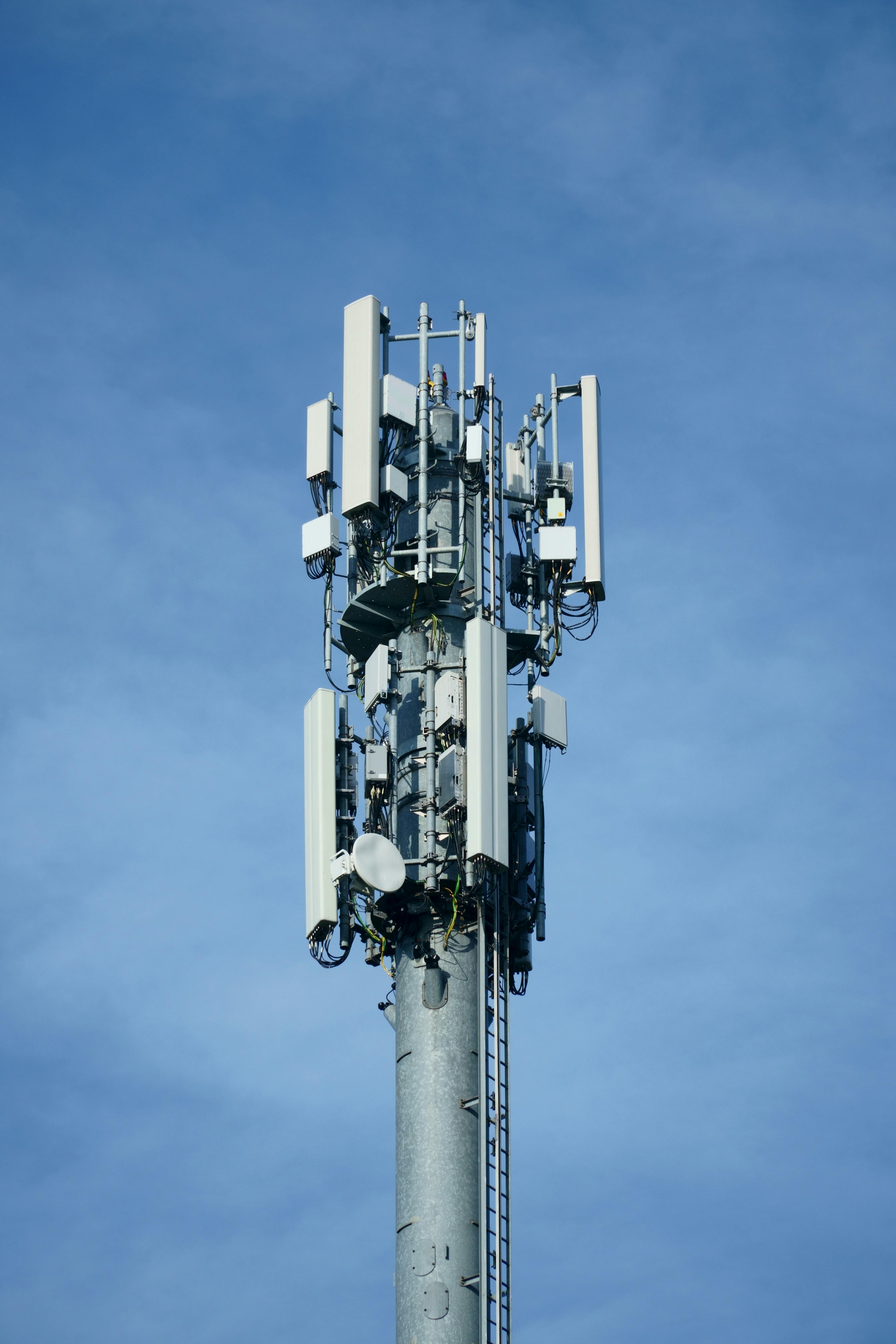 5G telecommunications tower, industrial connectivity infrastructure